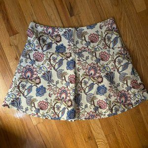 LOFT Tapestry Jacquard Floral Flutter Skirt